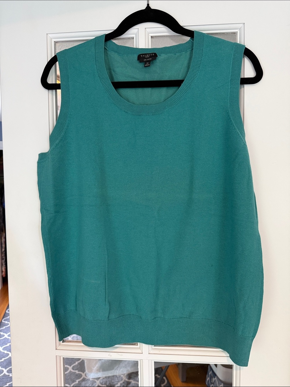 Talbots Teal Knit Pima Cotton Tank Top